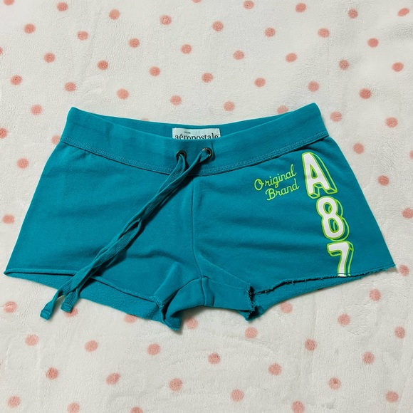 💎3/30💎 Aeropostale Lounge Blue-Green Shorts - Picture 1 of 4